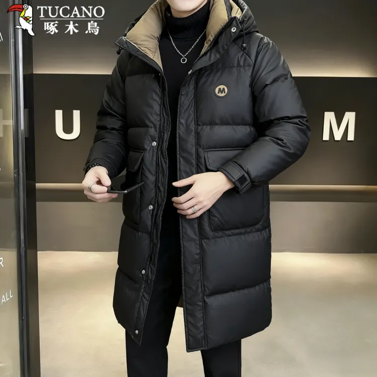TUCANO/啄木鳥潮牌高定男装中长款羽绒棉服冬季新款休闲加厚外套