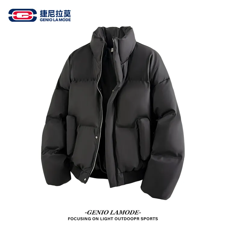 【敖瑞鹏代言】休闲免烫棉服加厚保暖棉衣纯色扎染外套免烫立领男款
