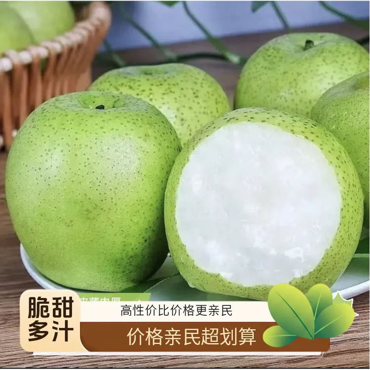 青皮大酥梨脆甜多汁皮薄肉厚甜爆汁青梨子【大果 京东】