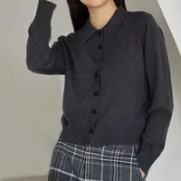 中长款立领休闲薄款毛衣宽松开衫毛针织衫常规长袖SM367411