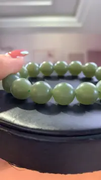 和田玉未镶嵌挂件沙枣青单圈手串