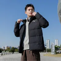 PUMA彪马羽绒服男装冬季新款黑色连帽防风保暖面包服运动服625737