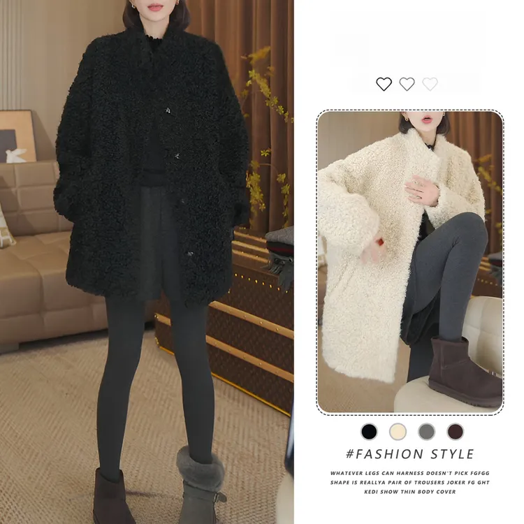 黑色小香风毛毛外套女2025新款秋秋冬小个子加厚加绒日常百搭外套