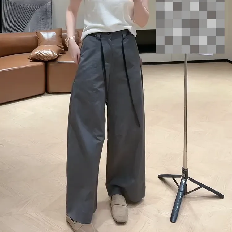 2025秋季新款宽松直筒高腰休闲百搭裤子薄款韩版长裤女LK2505302