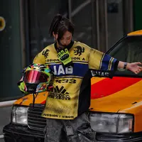 XLUN 【联名款】明星同款重磅涂鸦短袖 拼接印花宽松不规则男女款