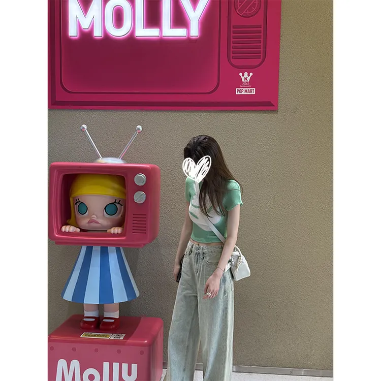 休闲穿搭女夏针织显瘦百搭小众清新感小个子上衣浅色牛仔高腰长裤