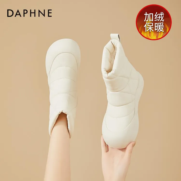 达芙妮雪地靴女款爆款2025新款网红鞋子冬季加绒保暖棉鞋防寒短靴商品图