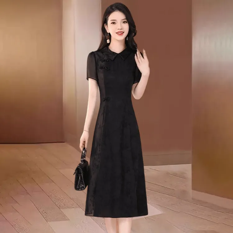 【可蓓儿】品牌中国风连衣裙2025新款女夏今年流行爆款露肩气质裙子