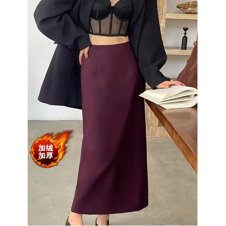 【西装3个长】气质高腰显瘦复古开叉百搭A字西装西装裙半身裙