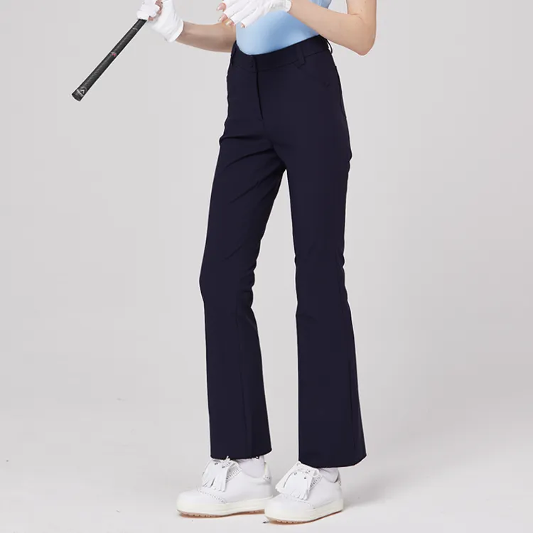 高尔夫女士收腰显瘦微喇长裤裤子女弹力女装显瘦运动长裤修身透气