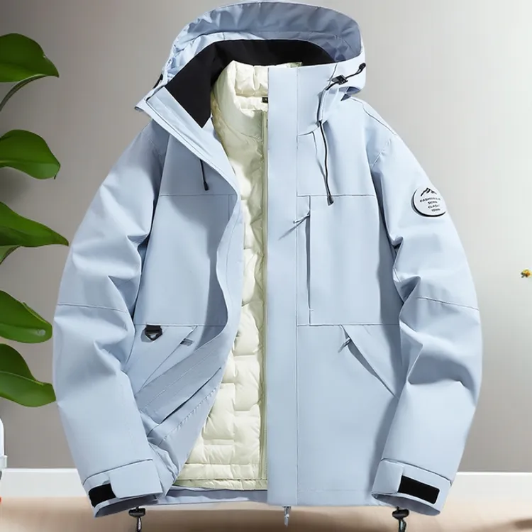 爆款三合一羽绒可拆卸冲锋衣男女同款防风保暖抓绒登山服