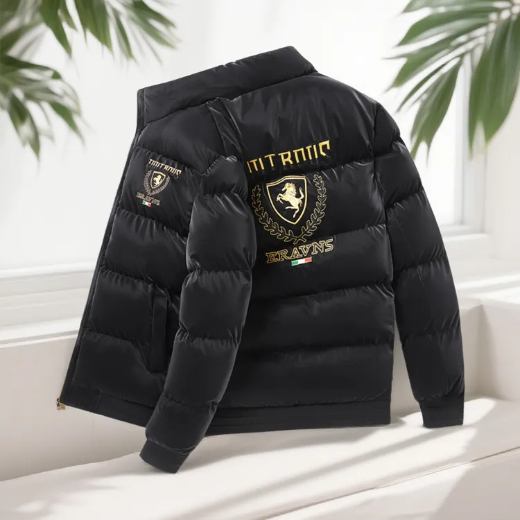 卫佳冬季新款棉袄盾牌马刺绣棉衣男士立领潮流时尚休闲保暖男棉服