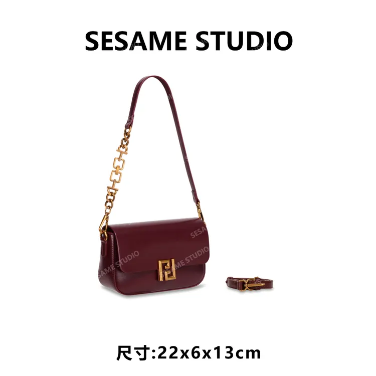 【芝麻集】GQ-24872-安可拉红RAIN.CUN潮流时尚百搭腋下斜跨女包