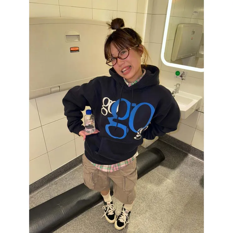 YWBY美式休闲慵懒风加绒加厚连帽卫衣男女秋冬新款情侣装上衣服