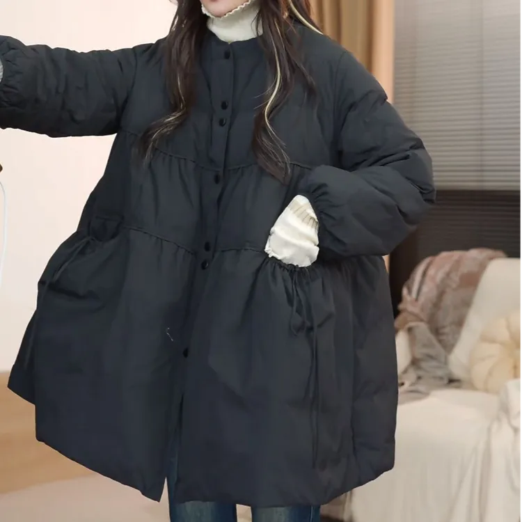 museguhui/木色古汇5069#纯色设计款流苏层次感娃娃羽绒服