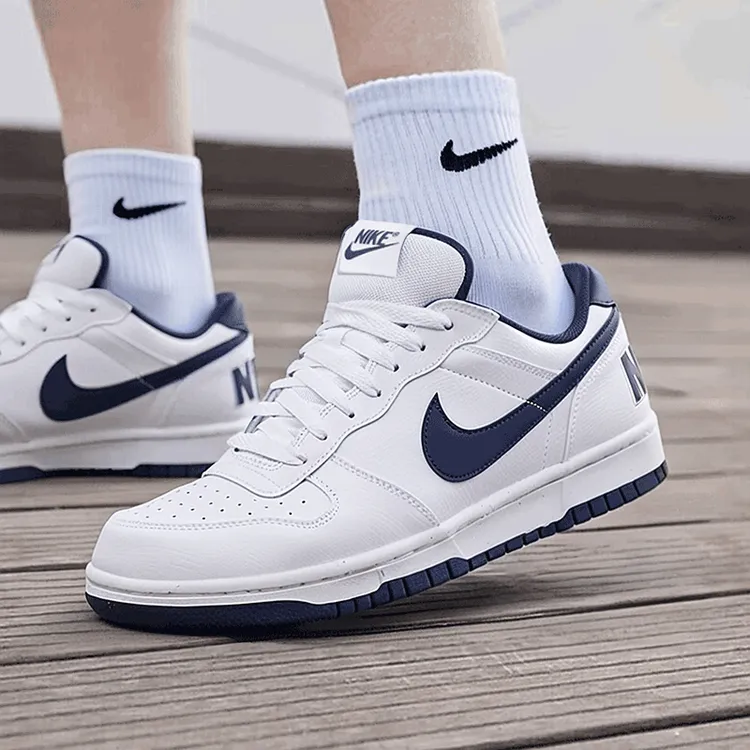 耐克男鞋官方正品2025秋款BIG NIKE蓝白低帮板鞋小白鞋355152-140