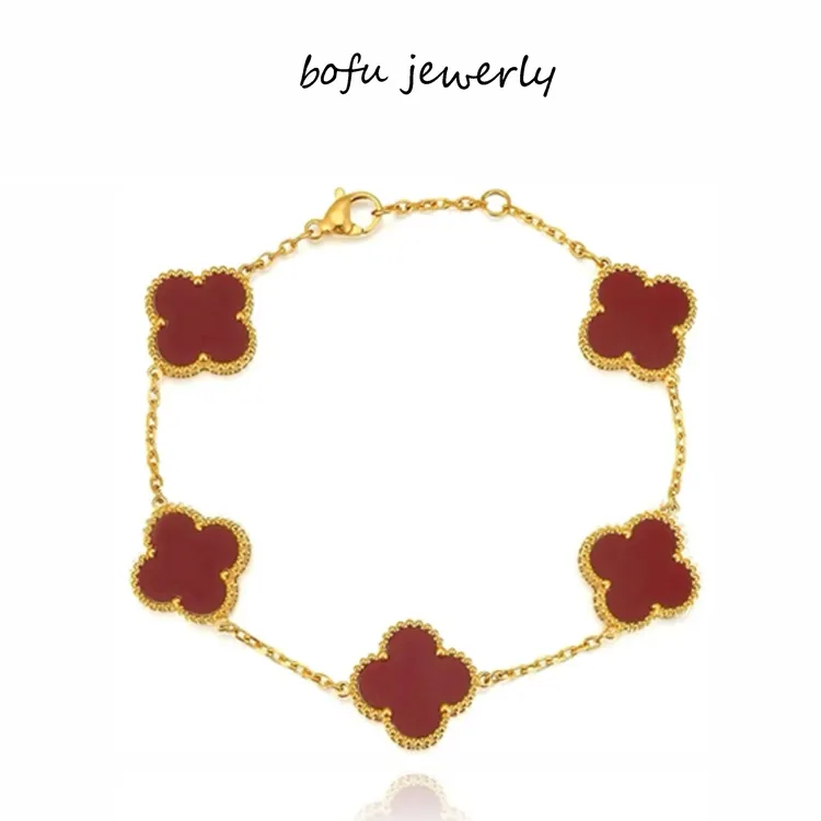 bofu/博孚 合金手链 K金高定四叶草手链精工版围巾