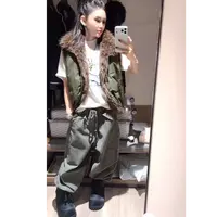 RUYIFASH绿色大气双兜休闲裤