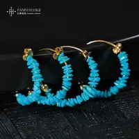 【加加专属】5  MJ76451-S925银绿松随形耳环—多样性发一件-约3mm