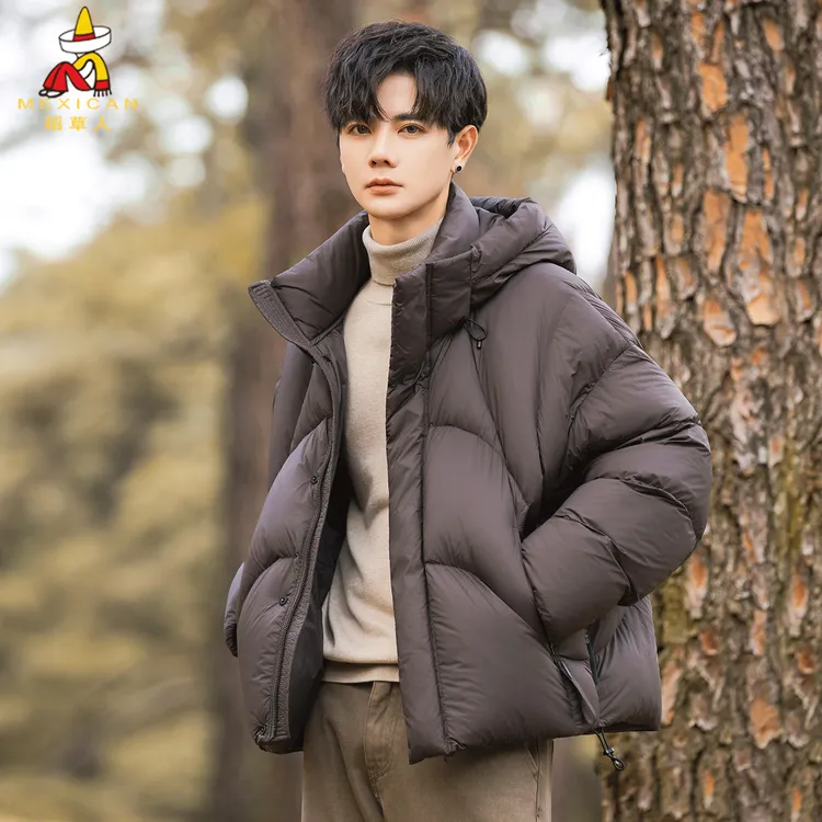 稻草人国标90鸭绒高端羽绒服男冬季2025新款潮流修身加厚保暖外套
