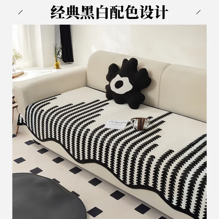 轻奢异形雪尼尔沙发垫四季通用防滑高级感坐垫套罩文艺小清新