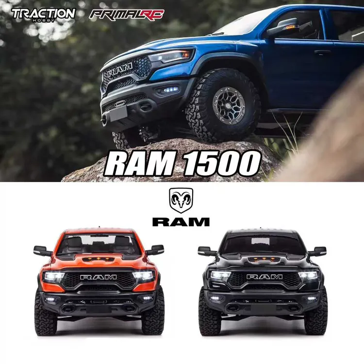 KM雷神1/8RAM1500霸王龙RC遥控仿真越野车皮卡差速电动rc攀爬车