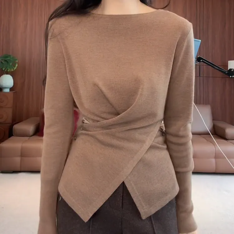 【蚂蚁腰】冬季韩版新款气质时尚百搭显瘦针织衫上衣LK2508756
