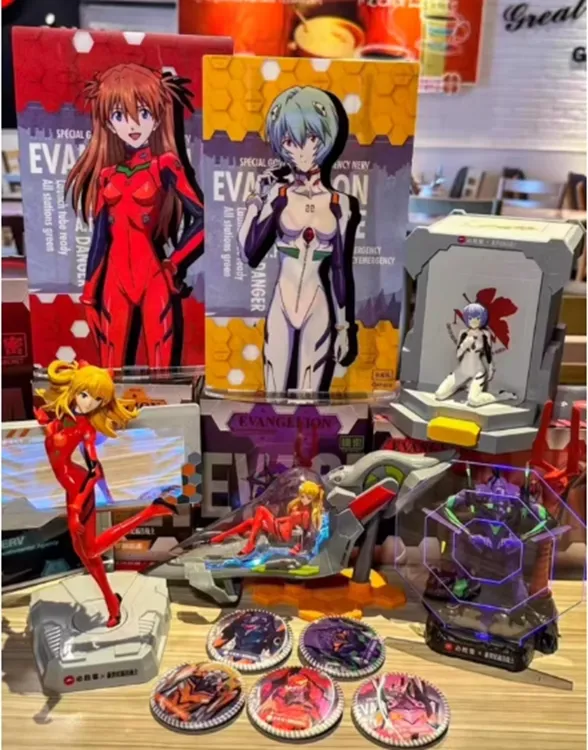 必胜客福音战士EVA明日香光栅立牌吧唧周边手办动漫拼装玩具摆件