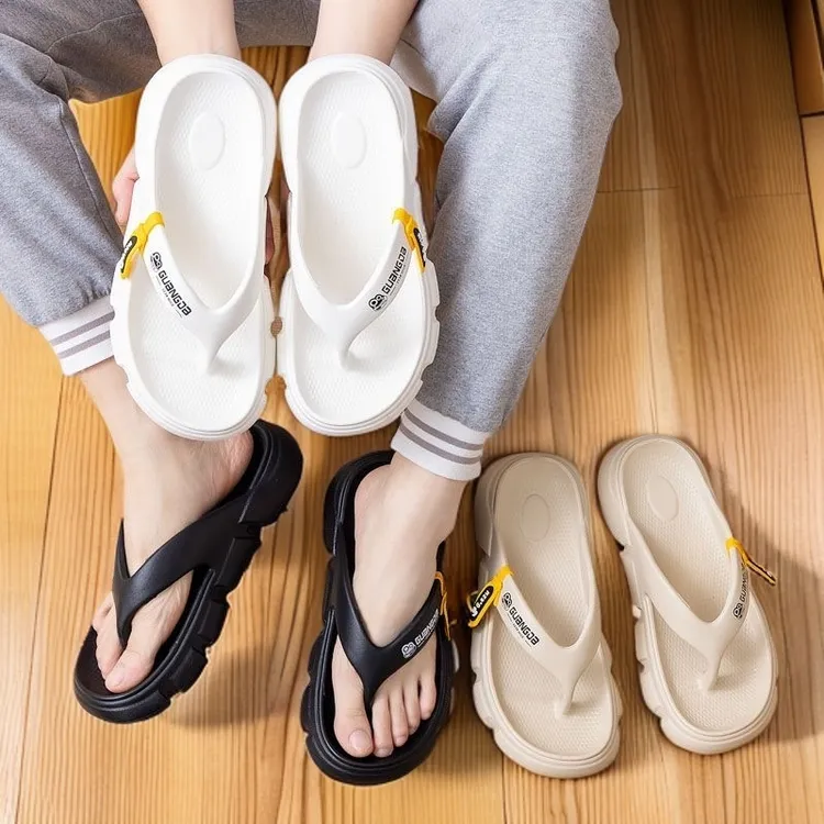 防滑磨砂皮防水夏季厚底人字拖时尚潮流男士人字拖鞋