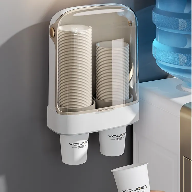 优勤一次性杯子取杯器壁挂式饮水机杯子收纳置物架家用杯架纸杯架