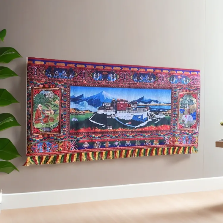 【新疆西藏包邮】新款布达拉宫挂毯挂画藏式民族风尺寸1米*2.2米   