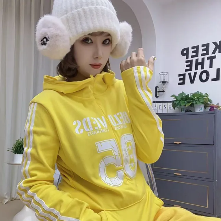 Q15#【小敏姐欧严选】时尚潮流宽松大版休闲德绒打底上衣