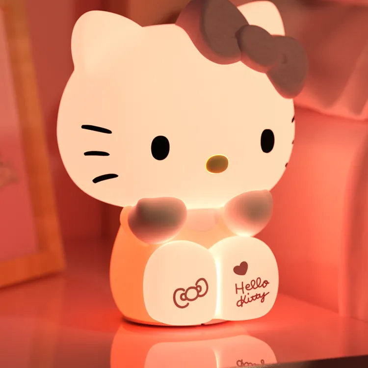 哈喽kitty拍拍灯小夜灯凯蒂猫硅胶床头氛围起夜灯生日礼物女生KT