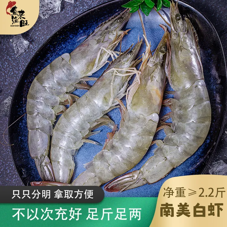 【精品大虾】白虾3040海水大虾新鲜盐冻海虾
