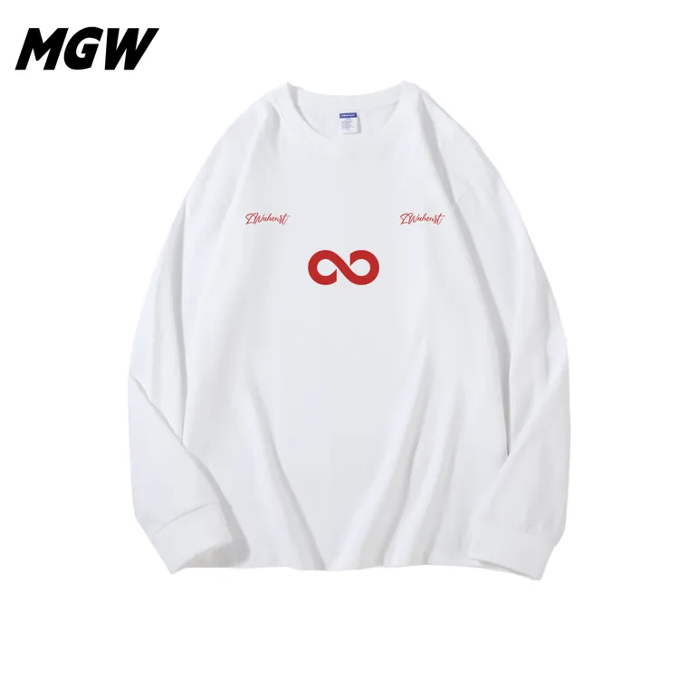 260g重磅100%纯棉新款男女同款长袖T恤男女秋冬宽松重磅上衣潮牌