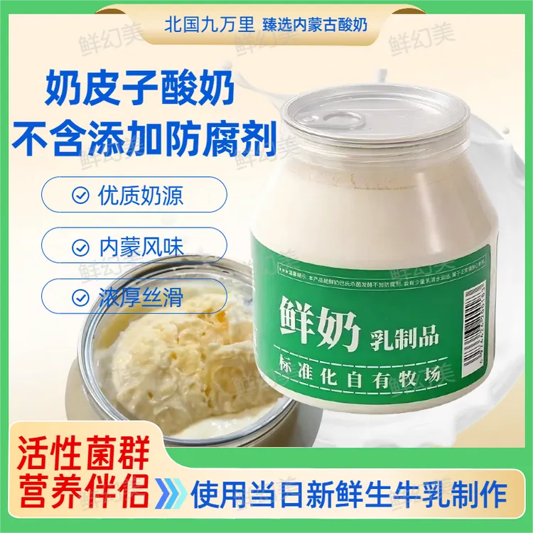 【顺丰】0蔗糖内蒙经典奶皮子老酸奶北国九万里低温发酵酸甜口感