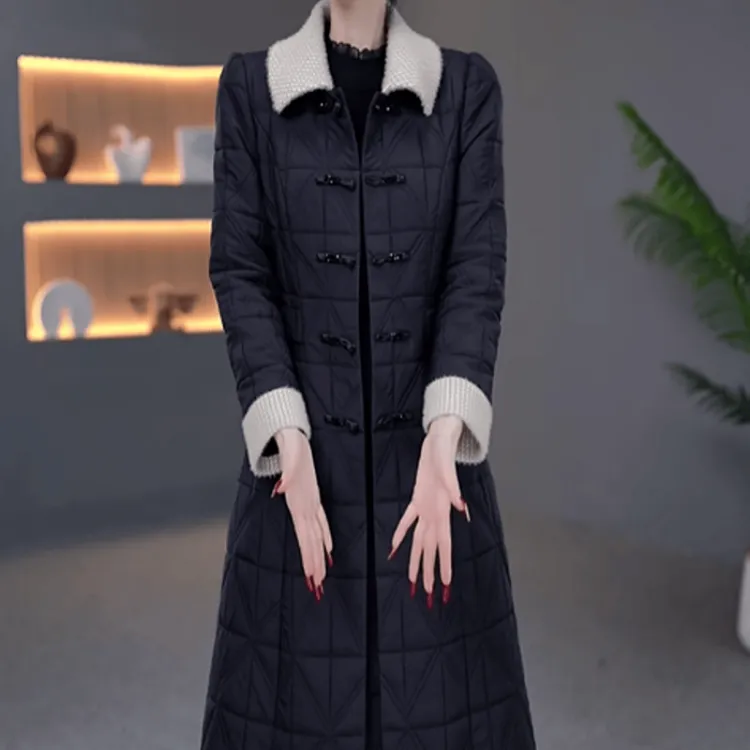 B563【风衣外套+连衣裙】2025冬季新款时尚高级感轻奢夹棉套装裙