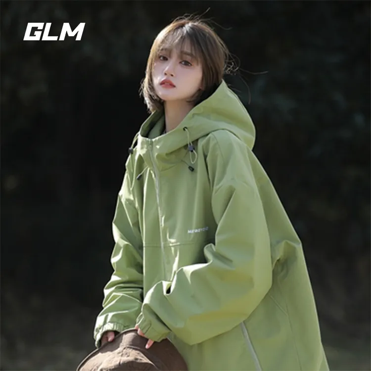 GLM潮牌防水工装冲锋衣男女同款春秋季休闲宽松上衣百搭简约外套