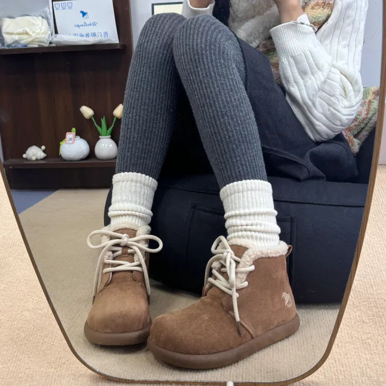 巫六七【小土豆】厚底雪地靴2025新款冬季加绒女鞋复古短靴保暖棉鞋