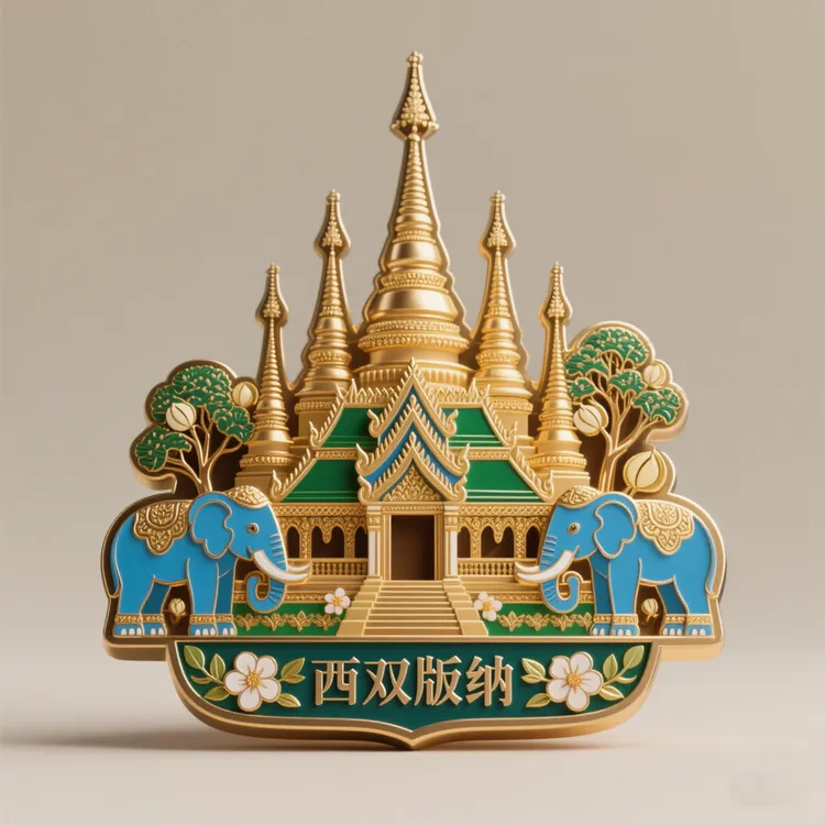 云南西双版纳金属磁吸冰箱贴个性原创旅游景点纪念礼物文创冰箱贴