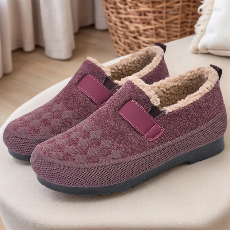 2025冬季新款防滑冬季加绒加厚保暖毛毛鞋老北京布鞋女鞋软底舒适