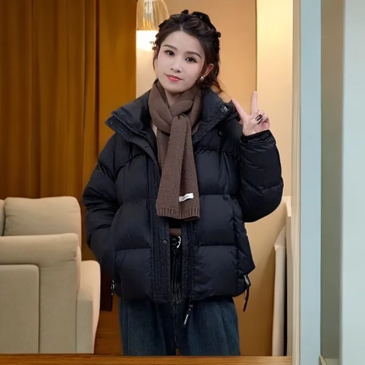 冬季新款厚款连帽韩版宽松休闲时尚百搭羽绒服女加厚保暖外套