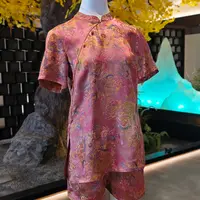 【姝红】2025新款夏季新中式上衣+短裤国风夏装薄款两件套装女