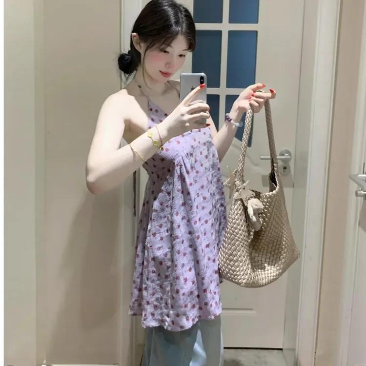 2025夏季新款时尚套装气质显瘦休闲百搭性感辣妹吊带裙阔腿长裤