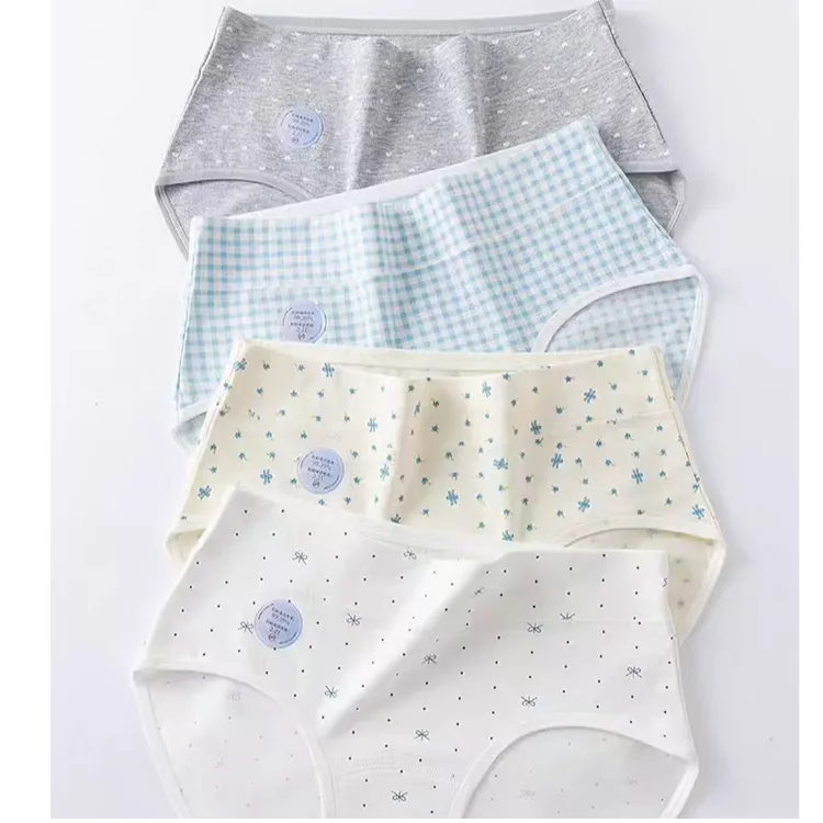 婴儿棉10A抑菌三角内裤女纯棉抗菌加长底裆透气吸汗少女碎花内裤