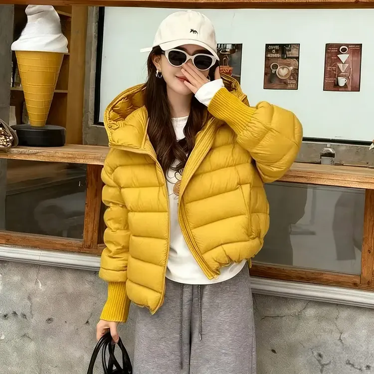 MISU/糜素韩版云朵排骨连帽短款棉服冬季新款羽绒棉衣手塞棉外套