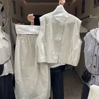 2550这一套狠狠心动了~韩系档口工装马甲半身裙套装