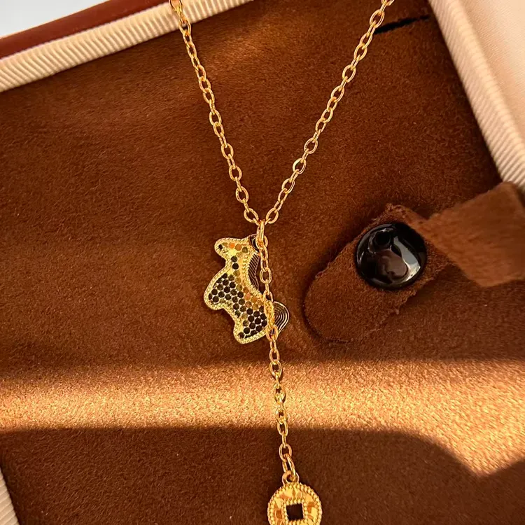 链子925银 CNC碎冰马上有钱流苏项链百搭可调节爆闪碎冰锁骨链