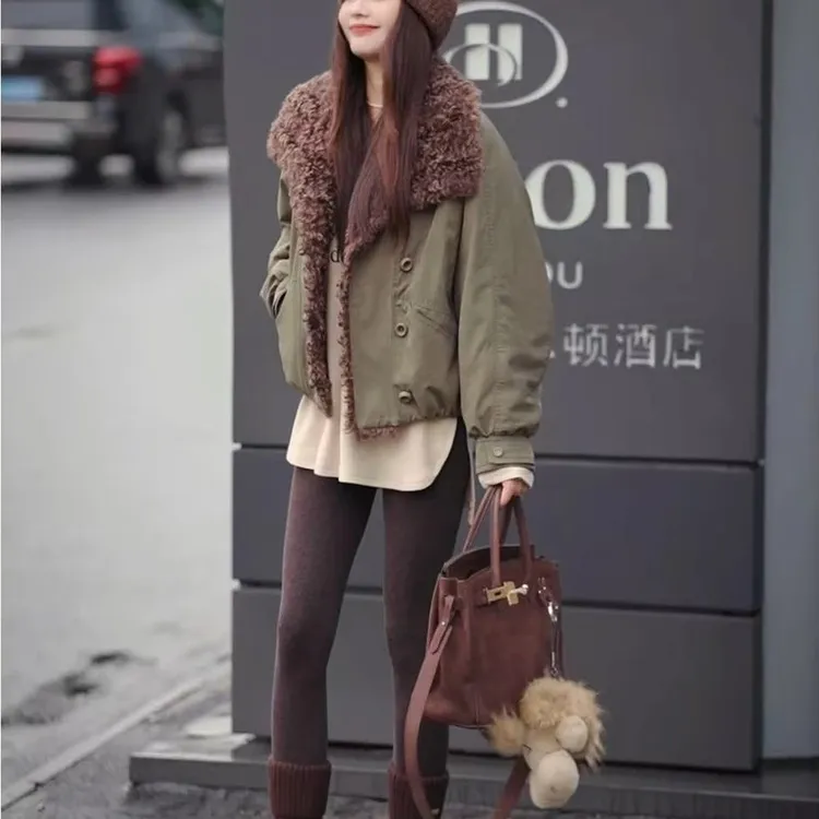 【凛冬巴恩】冬季立翻领90白鸭绒毛领女款加厚轻奢短款羽绒服保暖