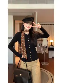 【肉肉】早秋小香风针织衫外套女韩系气质减龄显瘦开衫长袖上衣百搭
